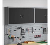KMUNGDWG Armoire à outils en acier avec étagère réglable, noir et gris, 50 x 20 x 55 cm, avec système de verrouillage à came et design industriel, pour atelier et loft