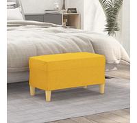 KMUNGDWG Banc en tissu jaune clair 70 x 35 x 41 cm | Rembourré en mousse, multifonction comme repose-pieds ou banc de lit, respirant et durable, instructions de montage (français