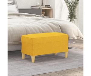 KMUNGDWG Banc en tissu jaune clair 70 x 35 x 41 cm | Rembourré en mousse, multifonction comme repose-pieds ou banc de lit, respirant et durable, instructions de montage (français