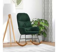 KMUNGDWG Fauteuil à bascule en velours vert foncé, fauteuil à bascule confortable avec rembourrage doux et mouvement de balançoire doux, polyvalent comme fauteuil lounge dans le salon