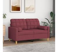 KMUNGDWG Lot de 2 coussins cylindriques pour canapé Rouge vin Ø15 x 50 cm Tissu avec fermeture éclair, housses amovibles, respirant et durable, coussin roulant pratique pour plus de confort en
