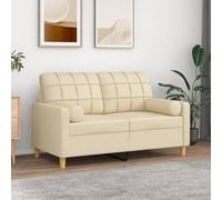 KMUNGDWG Lot de 2 coussins de canapé - Crème - Coussins cylindriques avec housse de coussin amovible et fermeture éclair - Diamètre 15 x 50 cm - Tissu résistant et respirant pour plus de confort