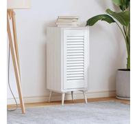 KMUNGDWG Porte d'armoire en pin massif avec design à lamelles en blanc, 61,5 x 29,5 cm, pour une meilleure circulation de l'air dans les meubles tels que les armoires de cuisine et les armoires