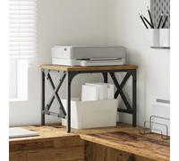 KMUNGDWG Support d'imprimante réglable en bois de 40 x 30 x 31 cm avec aspect industriel, finition mate et pieds réglables en hauteur pour plus de stabilité, idéal pour le bureau et la maison.