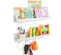 KMUZAWN Lot de 2 étagères magnétiques pour tableau blanc - Étagères magnétiques réutilisables en métal de 43,2 cm, peut supporter 6,5 kg, affichage magnétique de livre pour salle de classe, cuisine