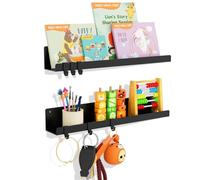 KMUZAWN Lot de 2 étagères magnétiques pour tableau blanc - Étagères magnétiques réutilisables en métal de 43,2 cm, peut supporter 6,5 kg, affichage magnétique de livre pour salle de uisine