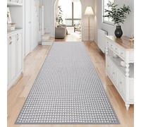 KMVIZI Tapis Couloir 70x240cm, Chenille Tapis Cuisine Devant Evier, Rug Antidérapant et Lavable, Rug de Passage Facile à Nettoyer pour Couloir, Buanderie, Salle de Bains, Gris Clair