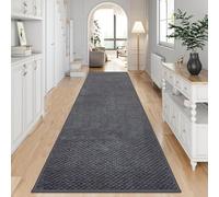 KMVIZI Tapis Couloir 70x240cm, Chenille Tapis Cuisine Devant Evier, Rug Antidérapant et Lavable, Rug de Passage Facile à Nettoyer pour Couloir, Buanderie, Salle de Bains, Gris