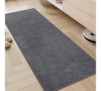 KMVIZI Tapis Cuisine 45x120cm, Chenille Tapis Cuisine Devant Evier, Antidérapant et Lavable, Facile à Nettoyer pour Couloir, Buanderie, Salle de Bains, Passage, Gris