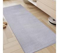 KMVIZI Tapis Cuisine 45x120cm, Chenille Tapis Cuisine Devant Evier, Antidérapant et Lavable, Facile à Nettoyer pour Couloir, Buanderie, Salle de Bains, Passage, Gris Clair