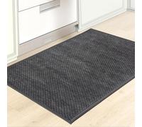 KMVIZI Tapis Cuisine 50x80cm, Chenille Tapis Cuisine Devant Evier, Antidérapant et Lavable, Facile à Nettoyer pour Couloir, Buanderie, Salle de Bains, Passage, Gris