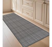 KMVIZI Tapis Cuisine Devant Evier 45x150cm, Jute Tapis de Passage, Tapis Couloir Antidérapant et Lavable Dos en Caoutchouc, pour Couloir, Buanderie, Salle de Bains, Gris Clair