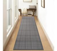 KMVIZI Tapis Cuisine Devant Evier 50x180cm, Jute Tapis de Passage, Tapis Couloir Antidérapant et Lavable Dos en Caoutchouc, pour Couloir, Buanderie, Salle de Bains, Gris Clair