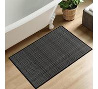 KMVIZI Tapis Cuisine Devant Evier 50x80cm, Jute Tapis de Passage, Tapis Couloir Antidérapant et Lavable Dos en Caoutchouc, pour Couloir, Buanderie, Salle de Bains, Noir
