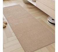 KMVIZI Tapis de Passage 45x180cm, Chenille Tapis Cuisine Devant Evier, Antidérapant et Lavable, Facile à Nettoyer pour Couloir, Buanderie, Salle de Bains, Marron