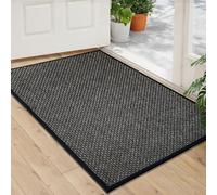 KMVIZI Tapis Entree Interieur 50x80 cm, Paillasson Interieur Entree, Tapis de Sol Antidérapant et Absorbant, Lavable Paillasson Attrape-Poussière Chambre, Cuisine, Couloir, Chien, Noir