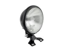 KMVPVGZHCN Moto Headlight Phare Avant Universel Rétro Pour Moto 12 V CC Pour Scooter Projecteur Rond Moteur Vintage Phare LED 35 W(Black Clear)