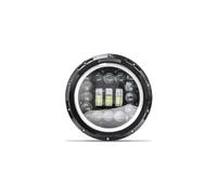 KMVPVGZHCN Moto Headlight Pour Road King Pour Jeep Pour Wrangler Jk Phare LED Halo Angel Eyes 7 Pouces Pour Moto Compatible Avec(7 Inch 15LED B)