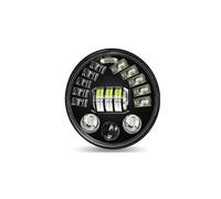 KMVPVGZHCN Moto Headlight Pour Road King Pour Jeep Pour Wrangler Jk Phare LED Halo Angel Eyes 7 Pouces Pour Moto Compatible Avec(7 Inch M)