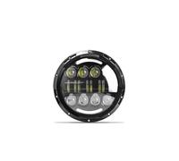 KMVPVGZHCN Moto Headlight Pour Road King Pour Jeep Pour Wrangler Jk Phare LED Halo Angel Eyes 7 Pouces Pour Moto Compatible Avec(7 Inch 16LED A)