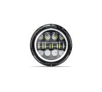 KMVPVGZHCN Moto Headlight Pour Road King Pour Jeep Pour Wrangler Jk Phare LED Halo Angel Eyes 7 Pouces Pour Moto Compatible Avec(7 Inch 16LED B)