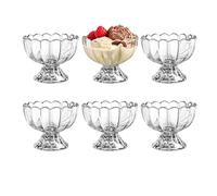 KMwares Lot de 6 bols à dessert en verre tulipe avec pied de 150 ml (transparent)