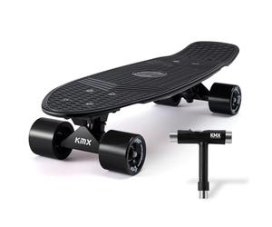 KMX Skateboard Mini Cruiser 22x7 Pouces Débutants, Noir