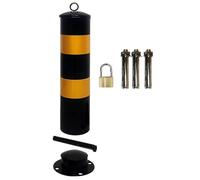 KMXNSJZS Borne De Sécurité Amovible avec Manchon D'Encastrement, en Acier Jaune, avec Boulons d'ancrage Et Cadenas, pour Zones À Forte Circulation, 1 Pièce, 50 Cm / 19,6 Po