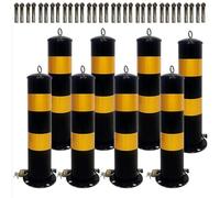 KMXNSJZS Borne De Sécurité Amovible avec Manchon D'Encastrement, en Acier Jaune, avec Boulons d'ancrage Et Cadenas, pour Zones À Forte Circulation, Lot De 8 (50 Cm / 19,6 Po).