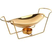 KMXNSJZS Ensemble Chauffe-Plats en Acier Inoxydable 304 avec Bac À Aliments Et Support pour Combustible, 1,5 L, A