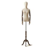 KMXNSJZS Mannequin de tailleur féminin en métal noir réglable en hauteur avec cadre en fil de fer, présentoir de vêtements, taille M, avec bras