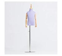 KMXNSJZS Mannequins pour enfant, torse, corps en plastique, bras en bois, base ronde, robe, présentoir de vêtements, rose-S, violet xl
