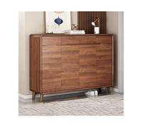 KMXNSJZS Meuble à chaussures pour entrée avec porte et tiroir, armoire à chaussures d'entrée robuste avec cadre en bois massif, zapatero à chaussures debout pour entrée, couleur noyer 140 x 37,8 x 102