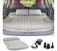 KMZ Matelas gonflable pour SUV épais et double face floqué avec 2 oreillers et pompe, coussin mobile dédié pour coffre de SUV et siège arrière (gris clair)