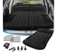 KMZ Matelas gonflable pour SUV, lit de camping floqué double face épais avec pompe électrique et 2 oreillers, matelas de voyage gonflable pour coffre de SUV et siège arrière