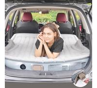 KMZ Matelas gonflable SUV avec pompe électrique intégrée - Matelas de voiture épais et floqué pour les voyages et le camping - Charge maximale de 300 kg - Gris