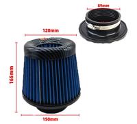 KN filtre à Air d'admission voiture moto filtre à Air universel à haut débit tête de champignon pour KN - Blue 89mm[D]
