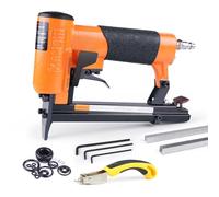 KN8016S Agrafeuse pneumatique de rembourrage de calibre 21 pour agrafes de la série 80 avec couronne de 1,27 cm, mode de tir continu, pistolet agrafeur à fil fin, agrafeuse à fil fin, bricolage,