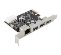 Knadgbft 1 carte d'extension PCIe vers RJ45 USB 3.0 PCIe avec contrôleur Gigabit Ethernet, adaptateur PCI Express pour PC de bureau