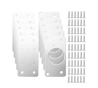 Knadgbft 10 Paires de Plaques de Fixation de Réparation de Charnière de Porte en Acier Inoxydable Argenté, Plaques de de Renfort de Réparation de Porte D'Armoire, Pièces de Réparation de Charniè