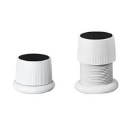 Knadgbft 2 Coussinets de Pieds de Table, Rehausseurs RéGlables, AntidéRapants, Couvre-Pieds de Chaise, Protecteurs de Sol pour en Bois Dur (Blanc)