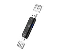 Knadgbft 5 en 1 USB 2.0 Type C/USB/Micro-USB/TF/SD Lecteur de carte mémoire OTG Lecteur de cartes Adaptateur Mobile, Noir