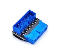 Knadgbft Adaptateur d'en-tête USB 3.2 GEN1 19 broches/20 broches Prise coudée de direction à 90 degrés Convertisseur DIY Bureau Carte mère B
