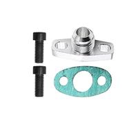 Knadgbft AN10 Turbo Kit d'adaptateur de bride de vidange d'huile pour GT28 GT30 GT35 T25 avec boulons M8 x 1,25 mm Argenté
