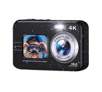 Knadgbft Appareil photo numérique 4K étanche pour enfants, étudiants, débutants - Noir