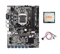 Knadgbft B75 ETH Carte mère 12 PCIE vers USB avec CPU+câble de commutation avec lumière LGA1155 MSATA DDR3 B75 USB BTC