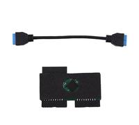 Knadgbft Câble d'extension 3.0 19 broches 1 à 2 en-têtes PVC noir + fil de cuivre USB HUB avec puce et câble modulaire et carte d'extension