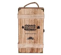 Knadgbft Caisse de transport vintage en bois pour 2 bouteilles de vin rouge
