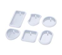 Knadgbft Ensemble de moules en silicone pour porte-clés - Moule rond en époxy pour fabrication de bijoux