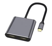 Knadgbft Hub USB de type C 4 en 1 vers double 4K HD - Compatible avec port de charge USB-C - Support d'affichage à double écran